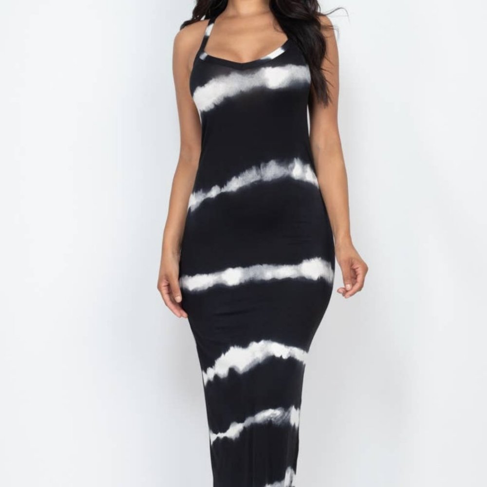 Black and white maxi dress